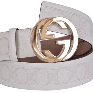 Gucci Interlocking G Buckle Canvas Guccissima Belt